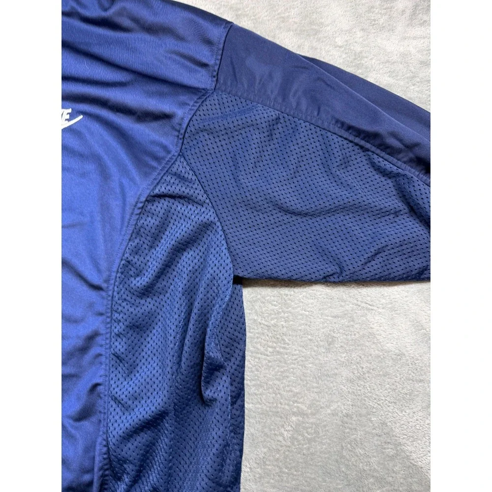 Vtg 80s 90s Nike Track Jacket XL Navy Full Zip Mesh Sleeve Warm Up